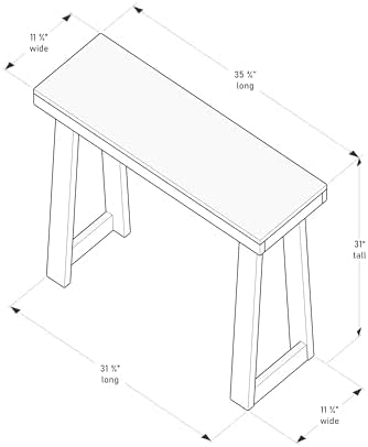 Black Solid Wood Console Table