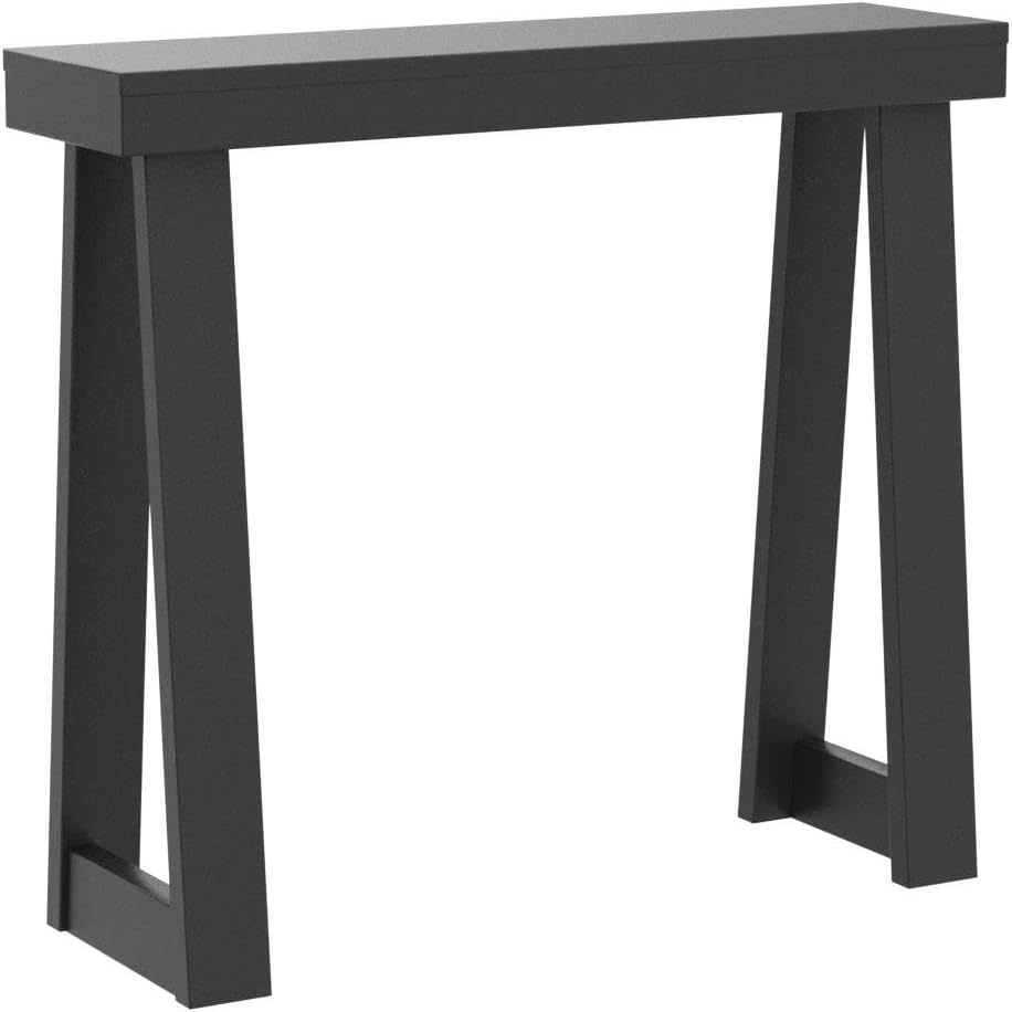 Black Solid Wood Console Table