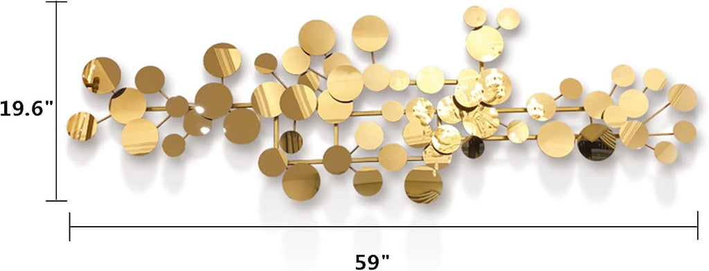 Gold 3D Geometric Metal Wall Art