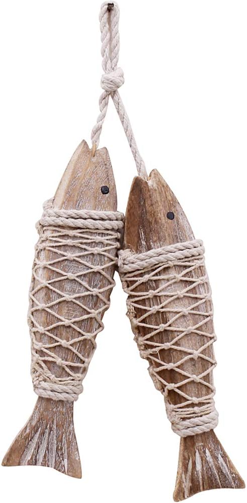 Rustic Nautical Wooden Fish Wall Decor