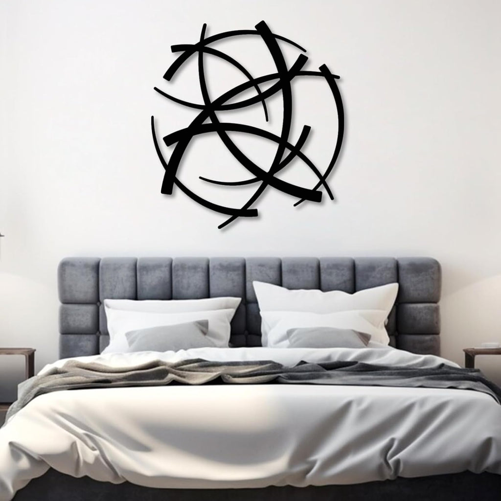 White Geometric Metal Wall Decor