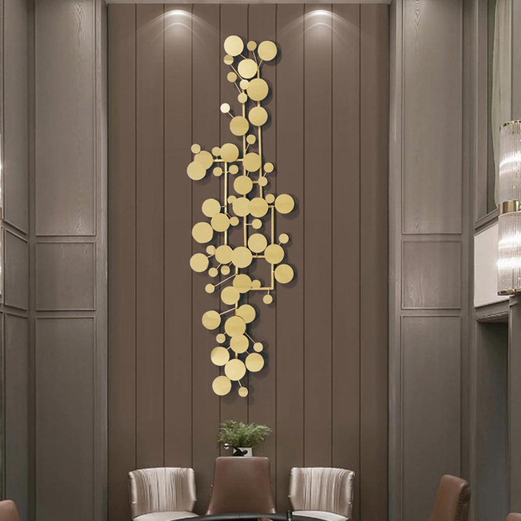 Gold 3D Geometric Metal Wall Art