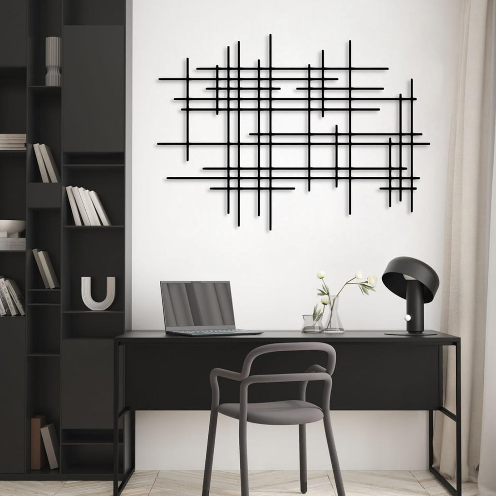 Silver Geometric Metal Wall Decor