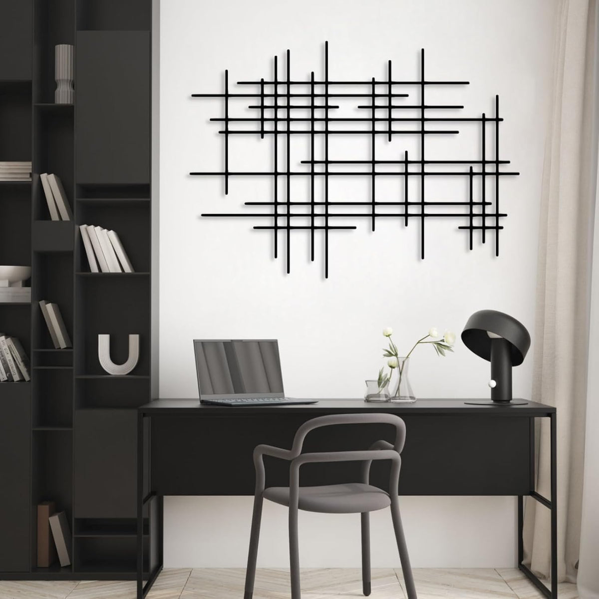 Silver Geometric Metal Wall Decor