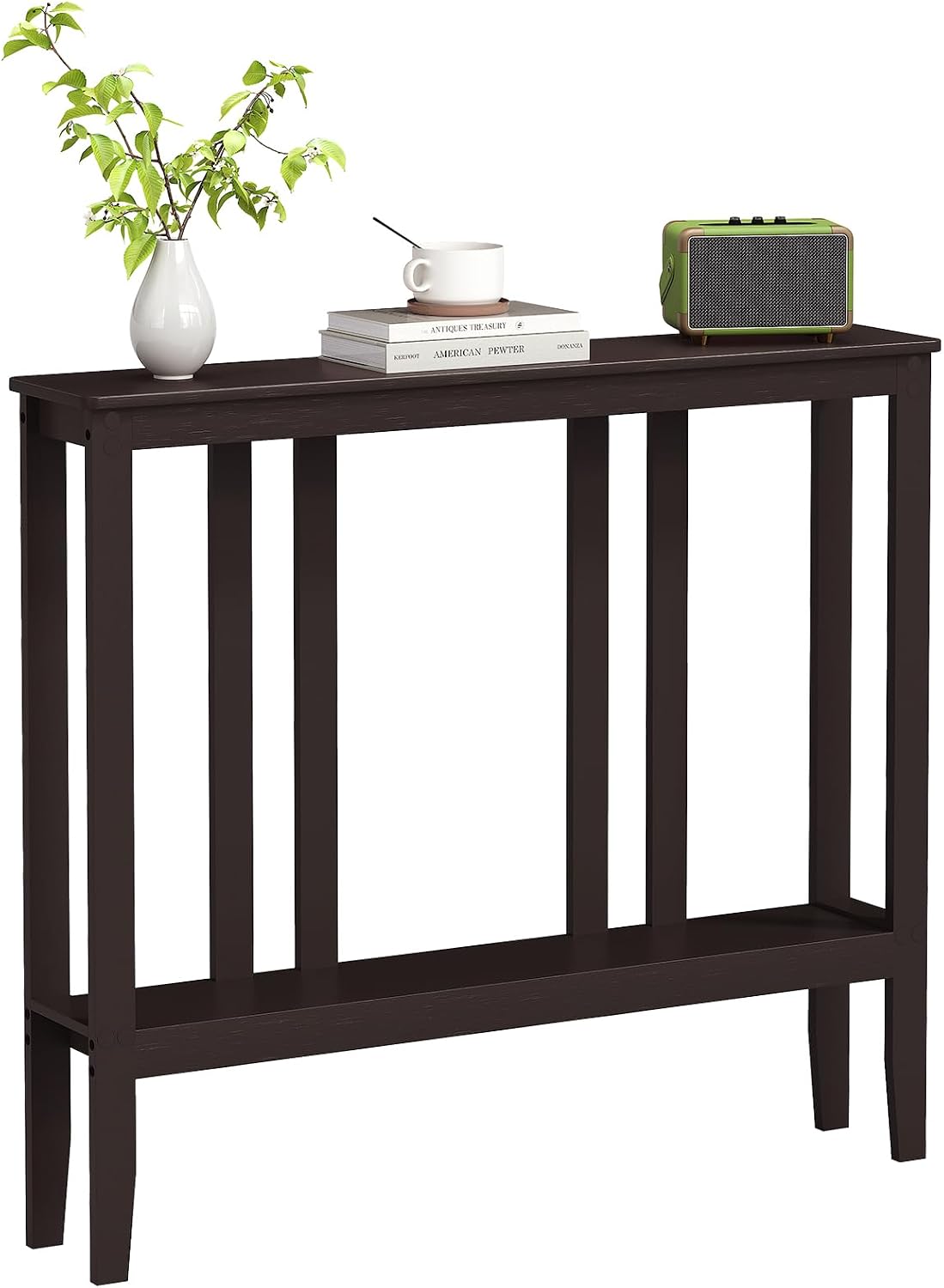 Brown Bamboo 2-Tier Console Table