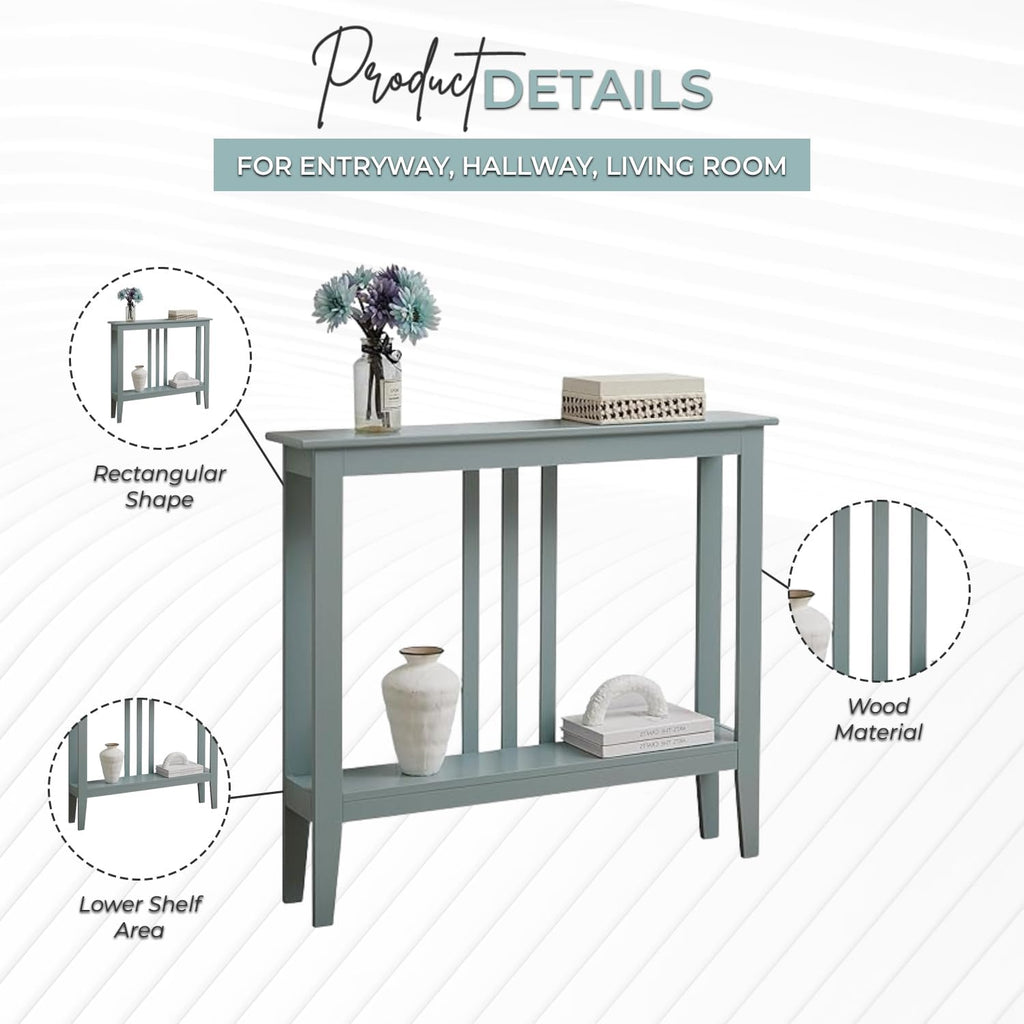 Brand Ice Blue Console Table with Shelf