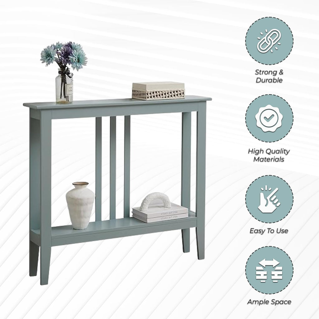 Brand Ice Blue Console Table with Shelf