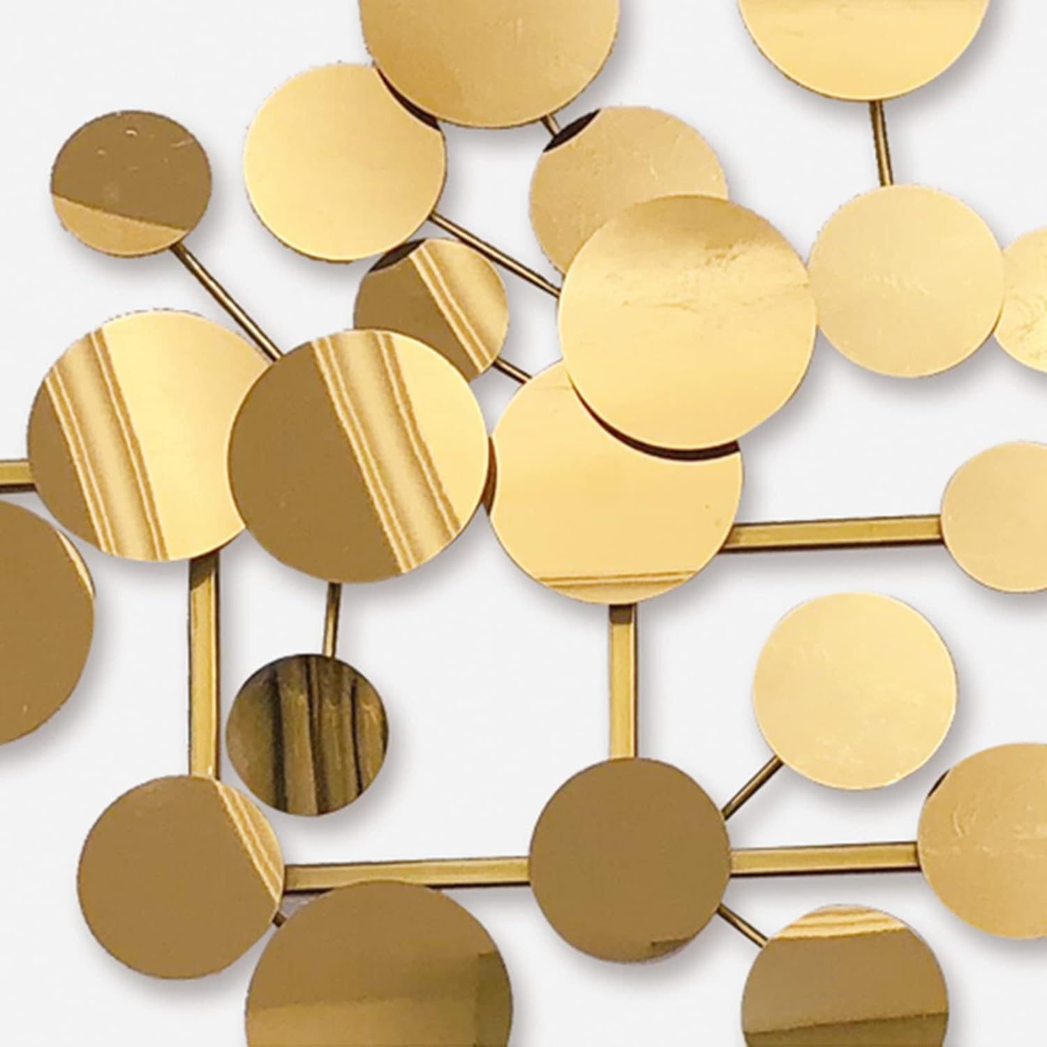 Gold 3D Geometric Metal Wall Art