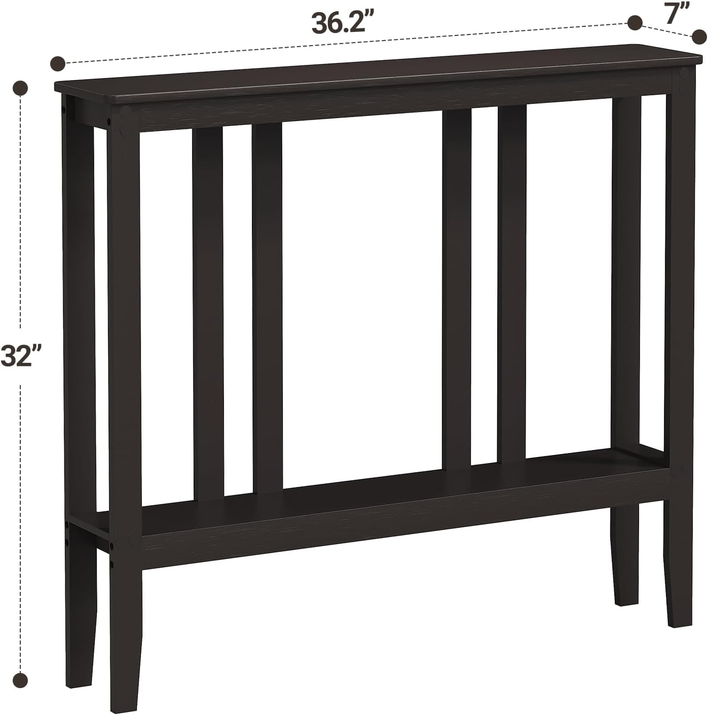 Brown Bamboo 2-Tier Console Table