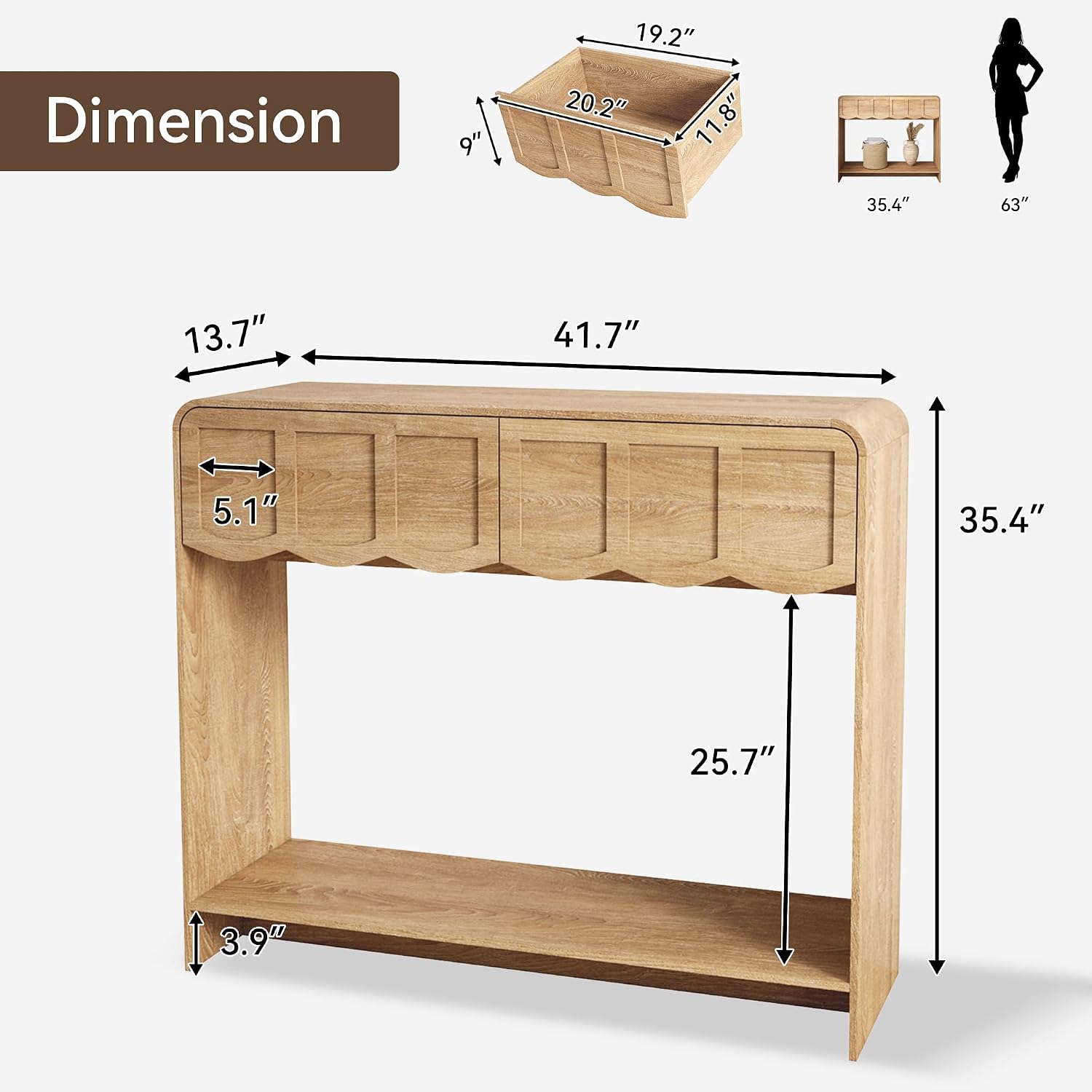 Century Wooden Console Table