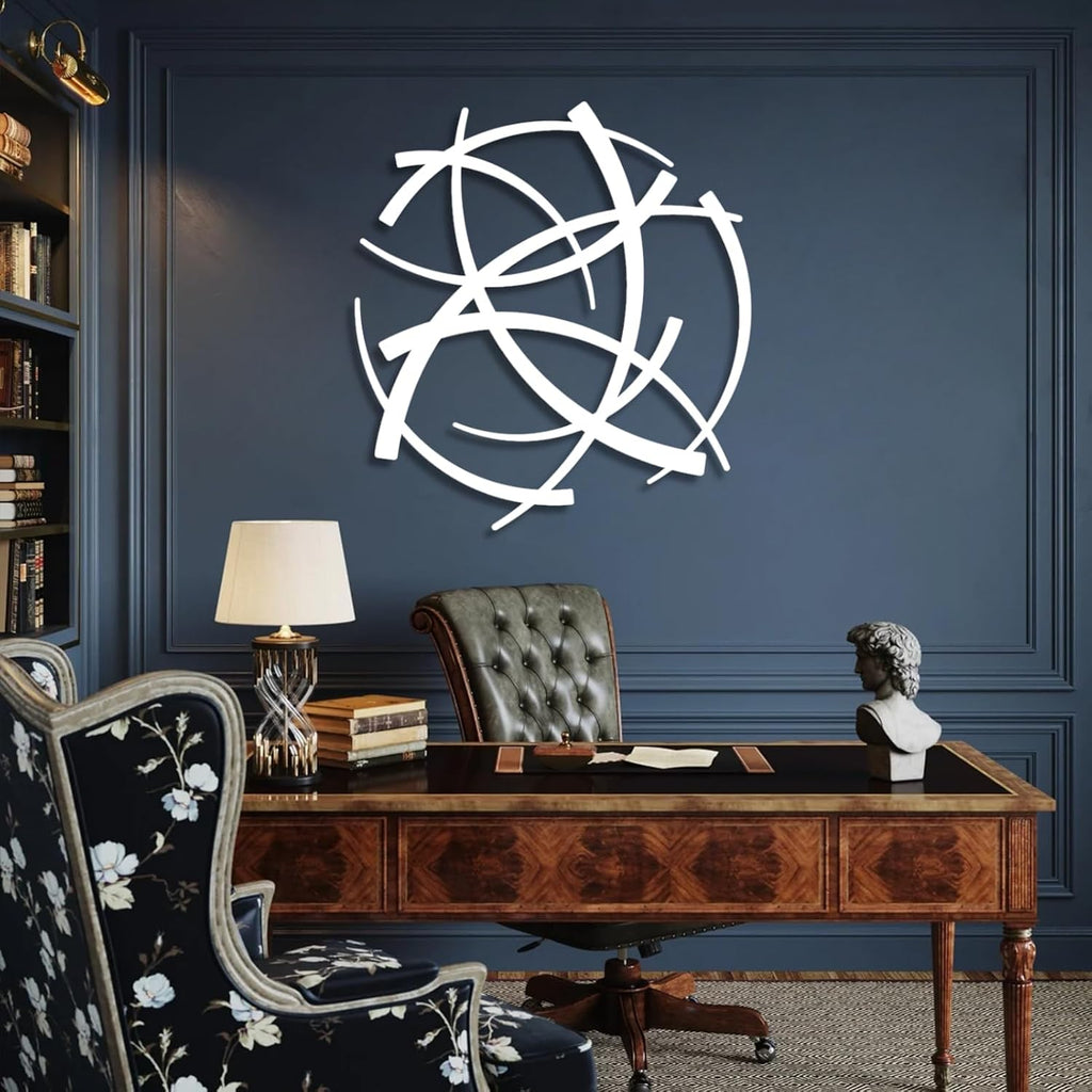 White Geometric Metal Wall Decor