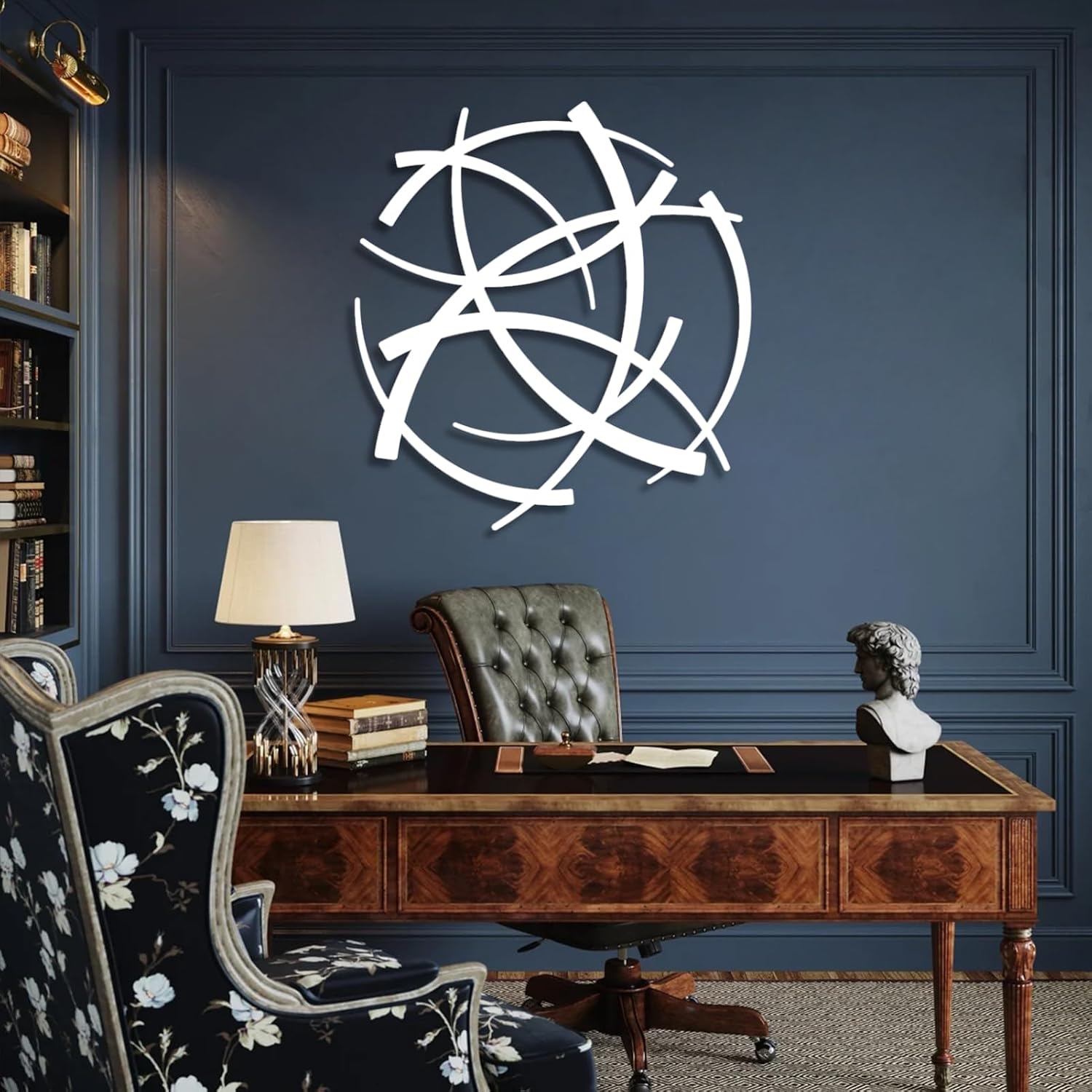 White Geometric Metal Wall Decor