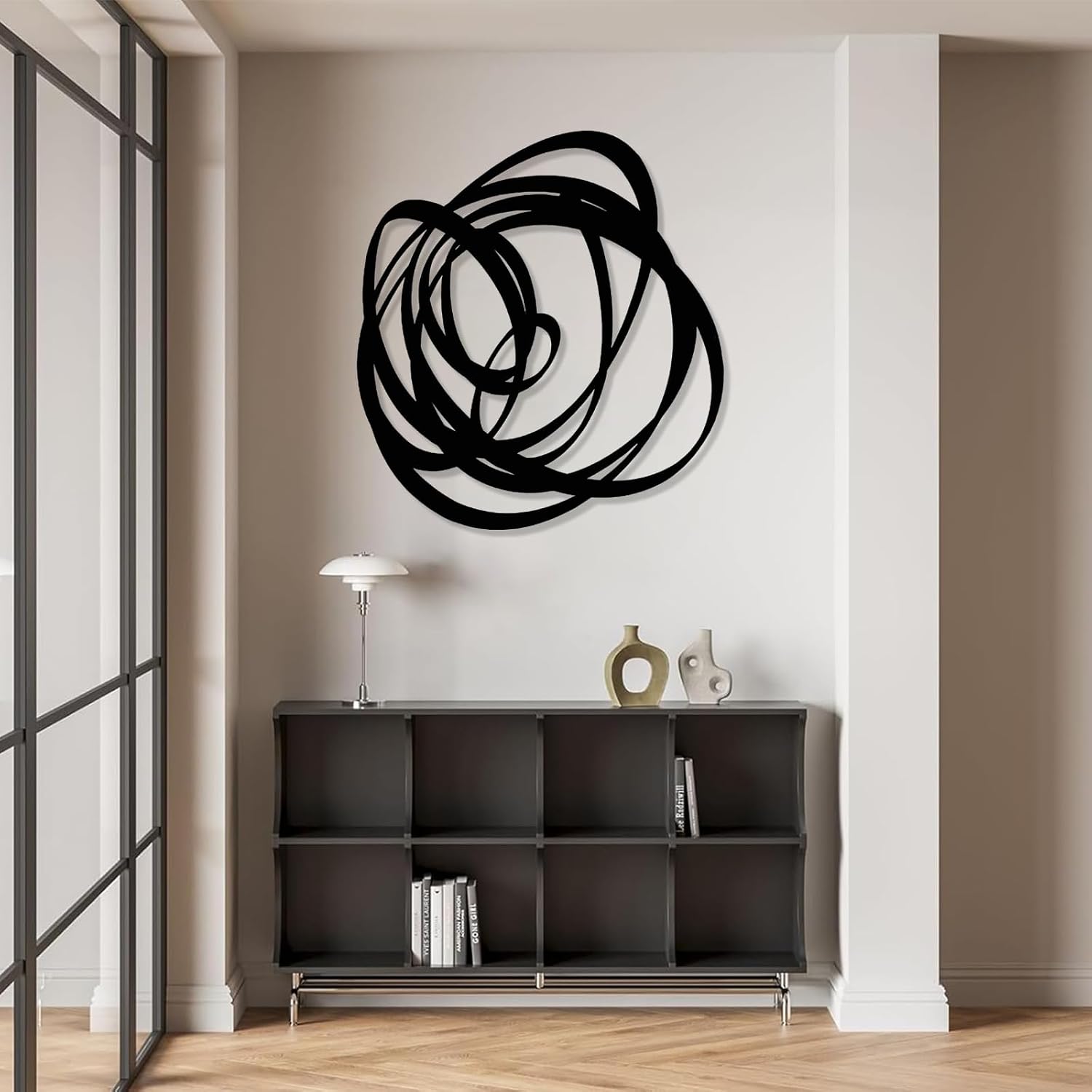 Kewhush Black Abstract Metal Wall Art