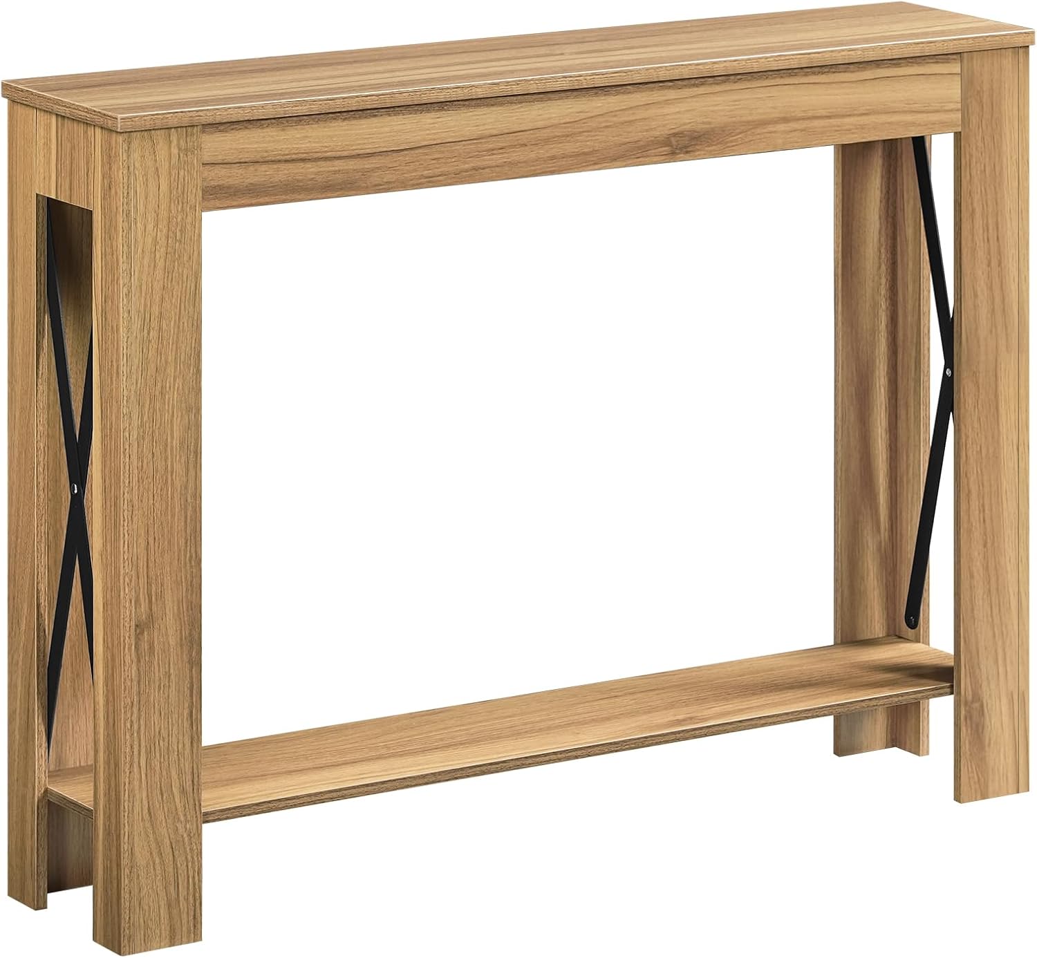 Light Walnut Farmhouse Console Table