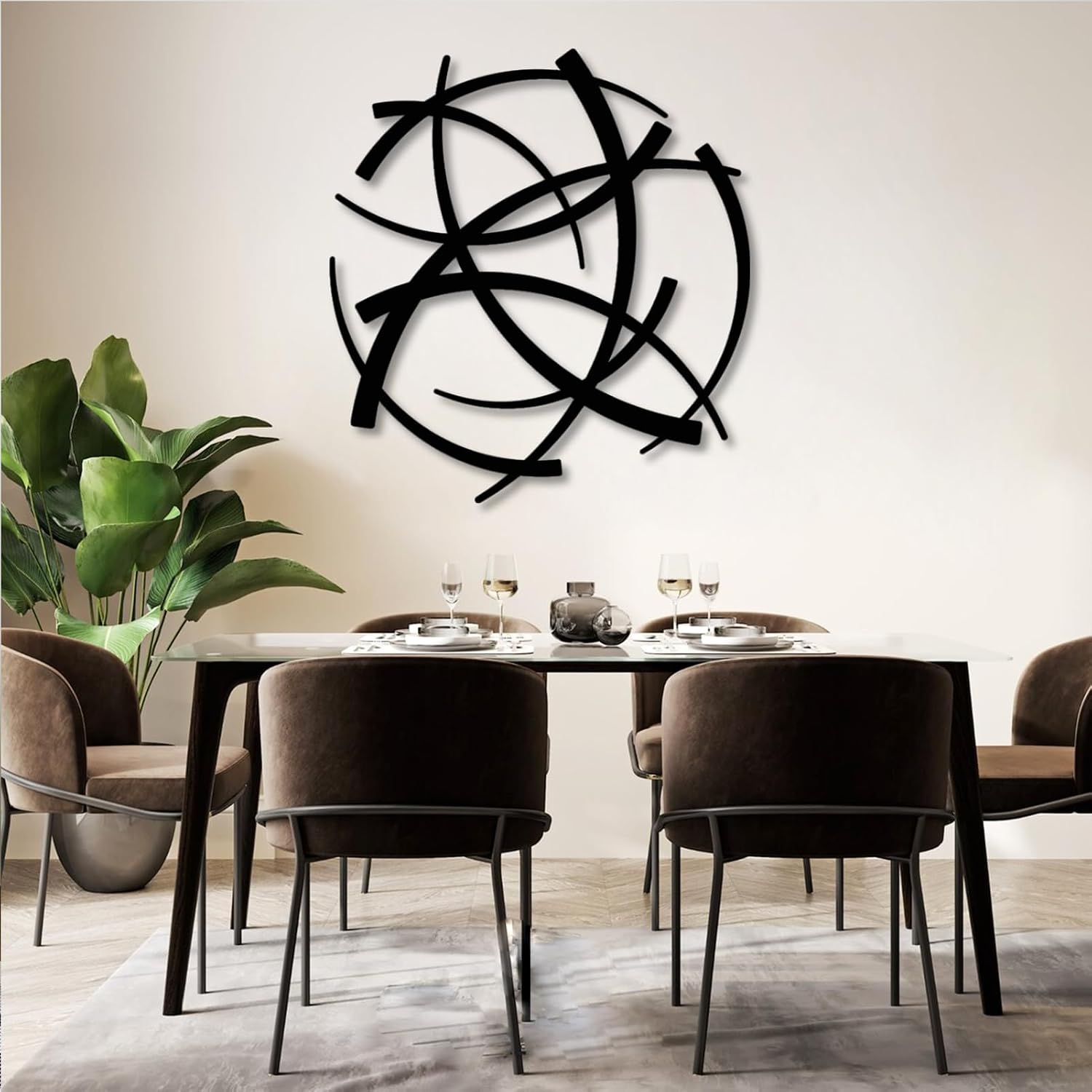 White Geometric Metal Wall Decor
