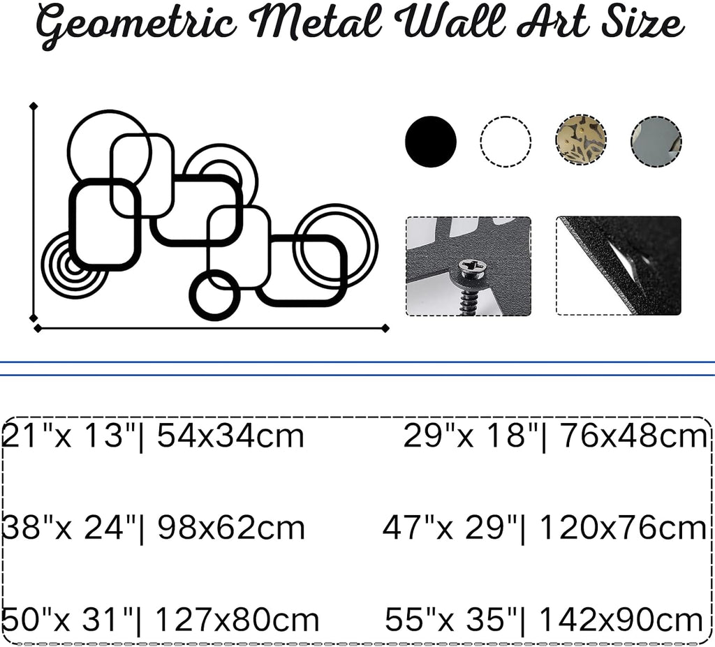 White Geometric Metal Line Wall Art