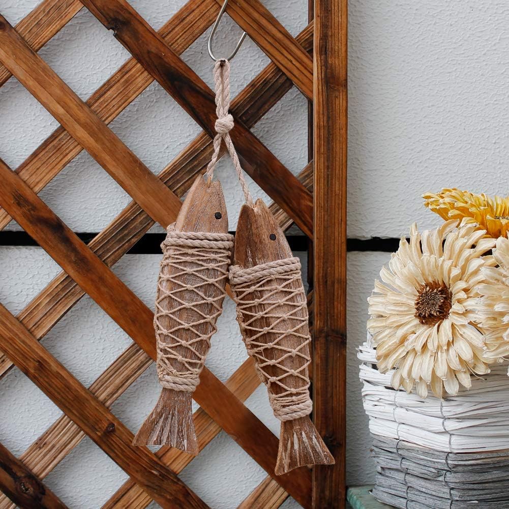Rustic Nautical Wooden Fish Wall Decor