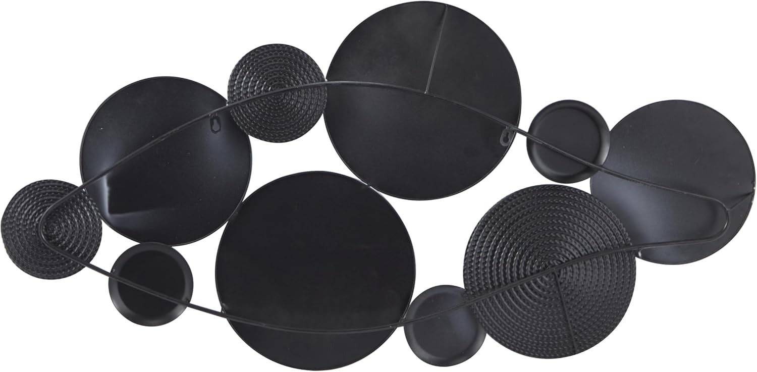by Cosmopolitan Black Metal Plate Wall Sculpture