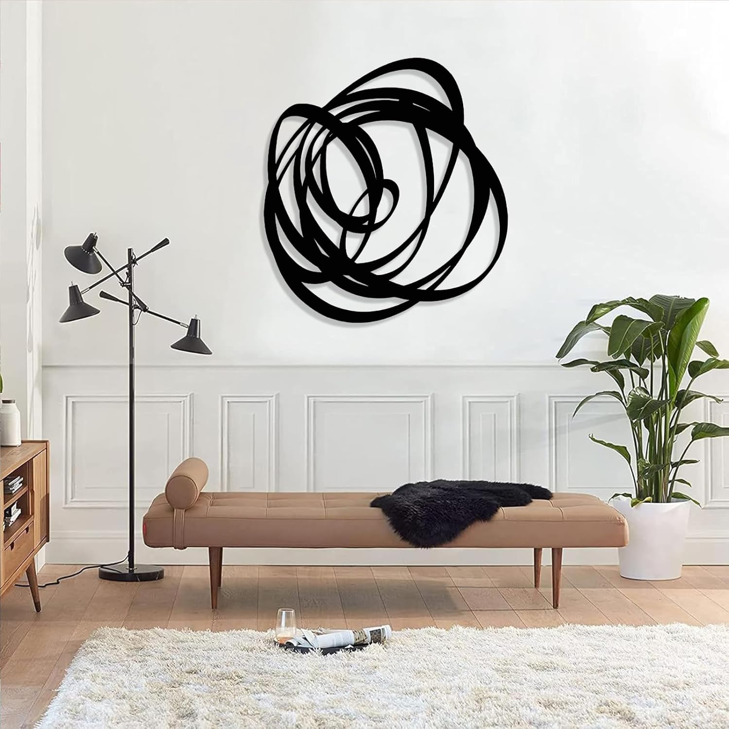 Kewhush Black Abstract Metal Wall Art