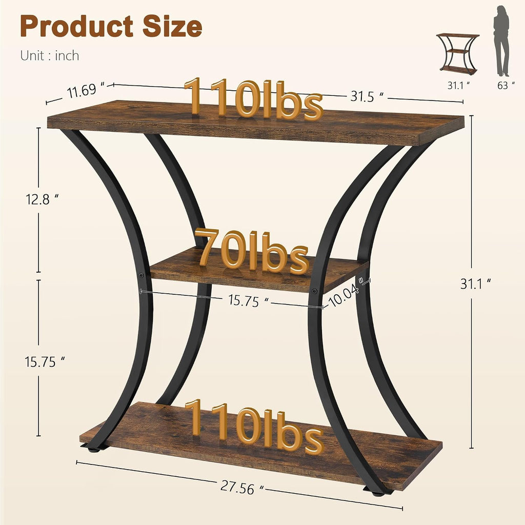 Hoctieon Rustic Brown Console Table