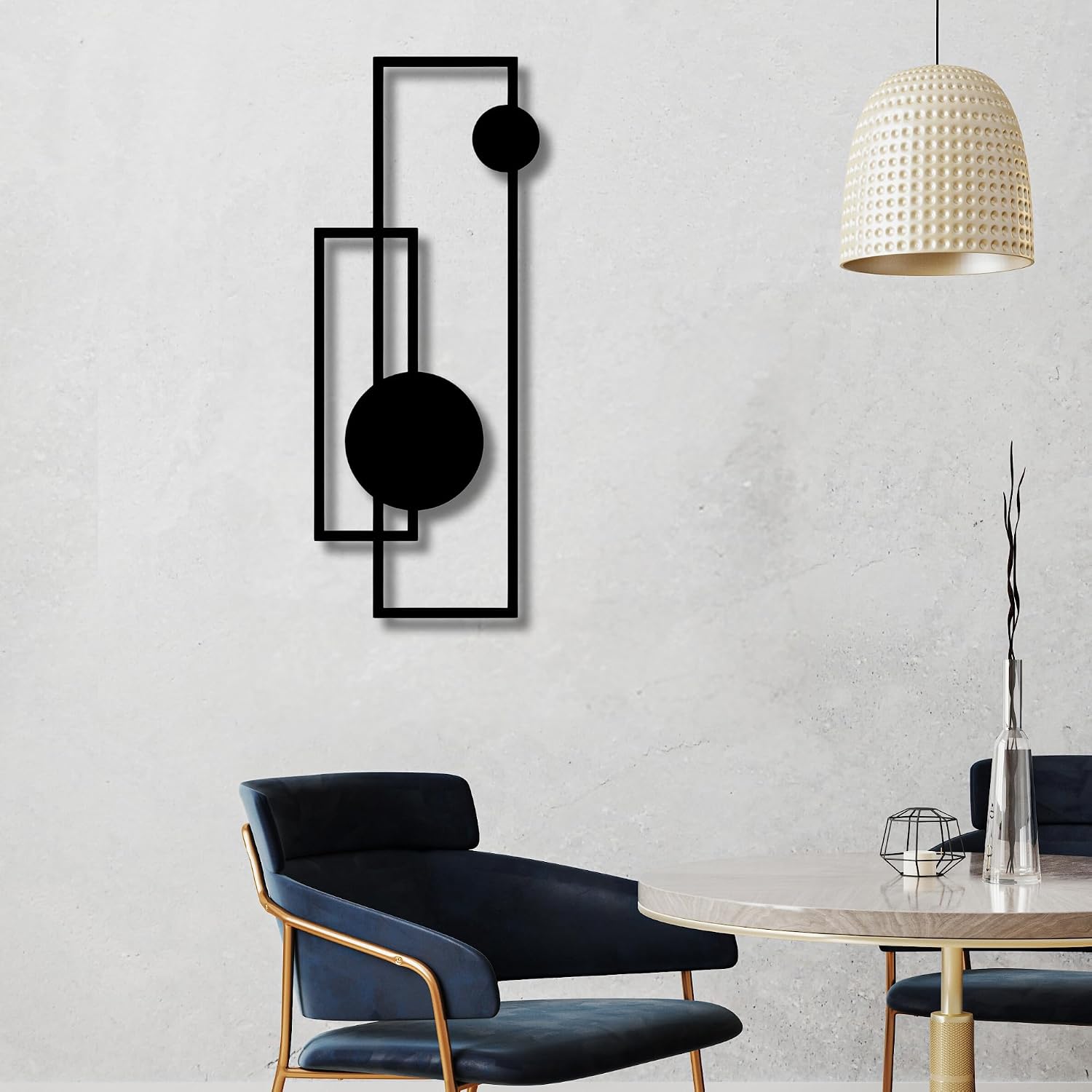 Black Geometric Metal Wall Decor