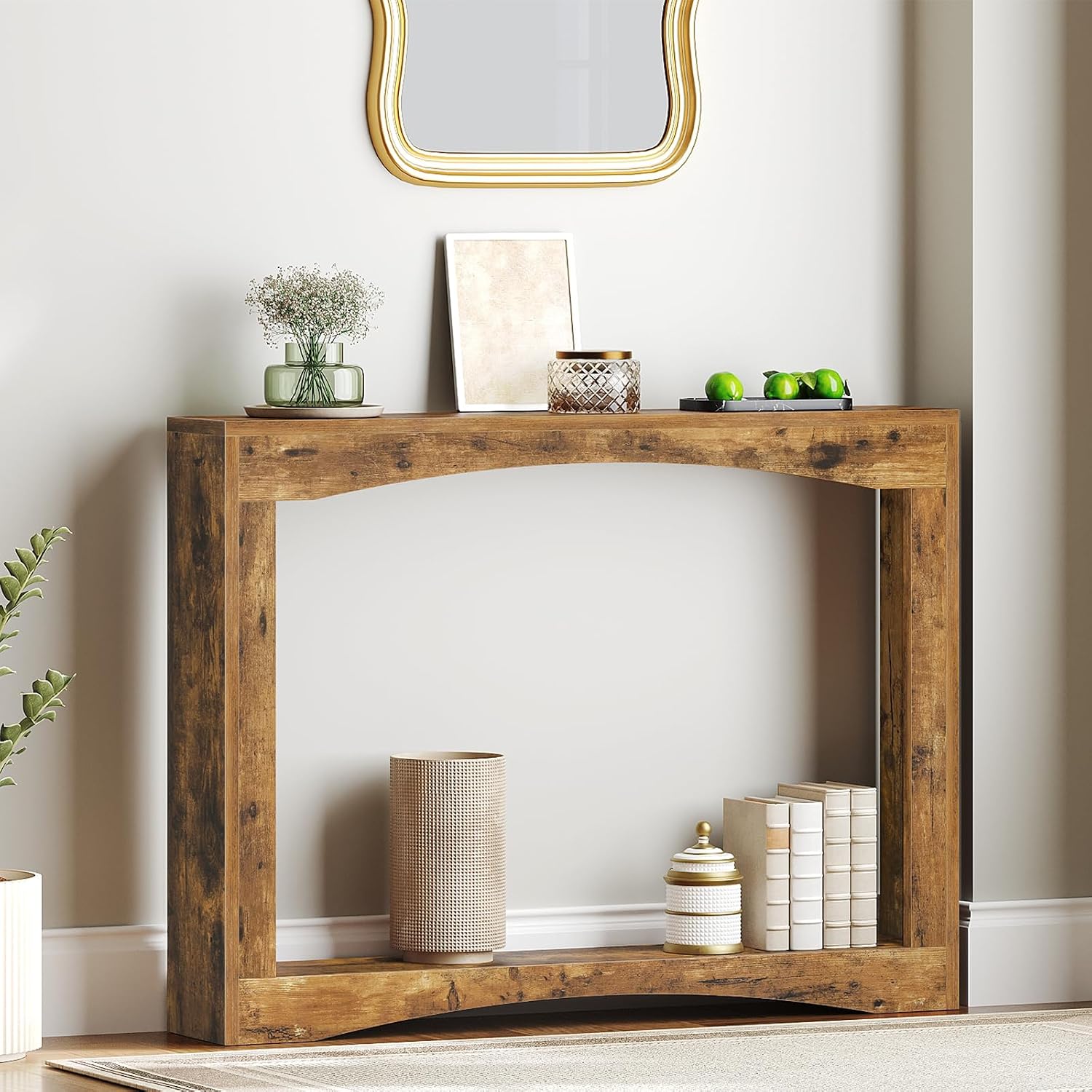 Rustic Brown Narrow Console Table