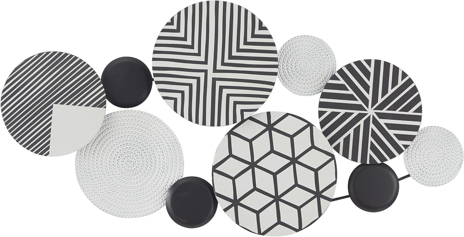 by Cosmopolitan Black Metal Plate Wall Sculpture