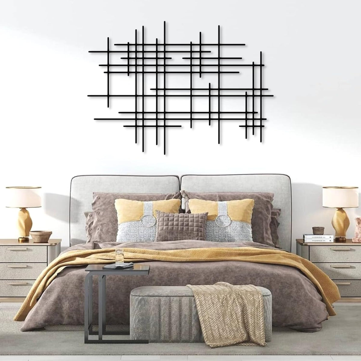Silver Geometric Metal Wall Decor