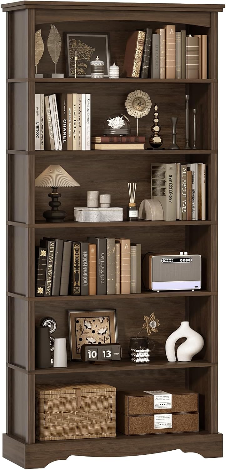 6-Tier Wooden Bookshelf