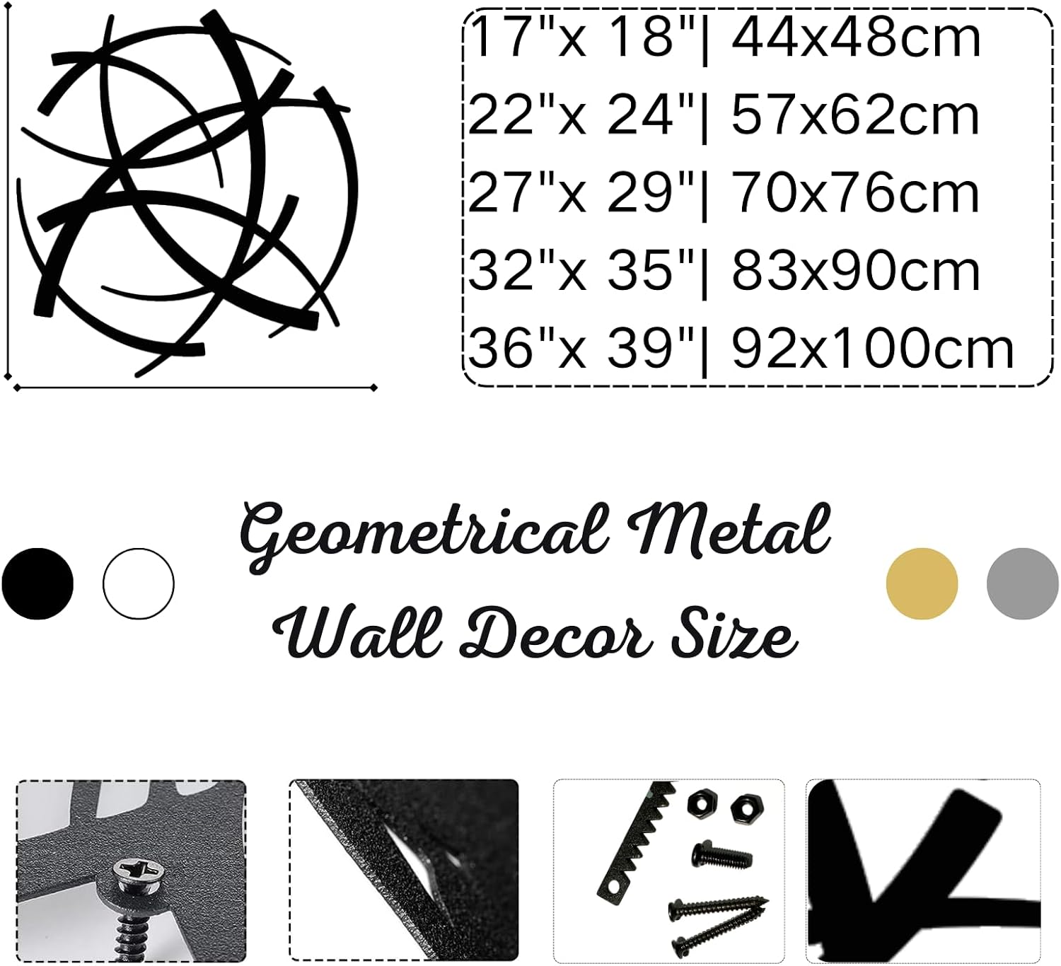 White Geometric Metal Wall Decor