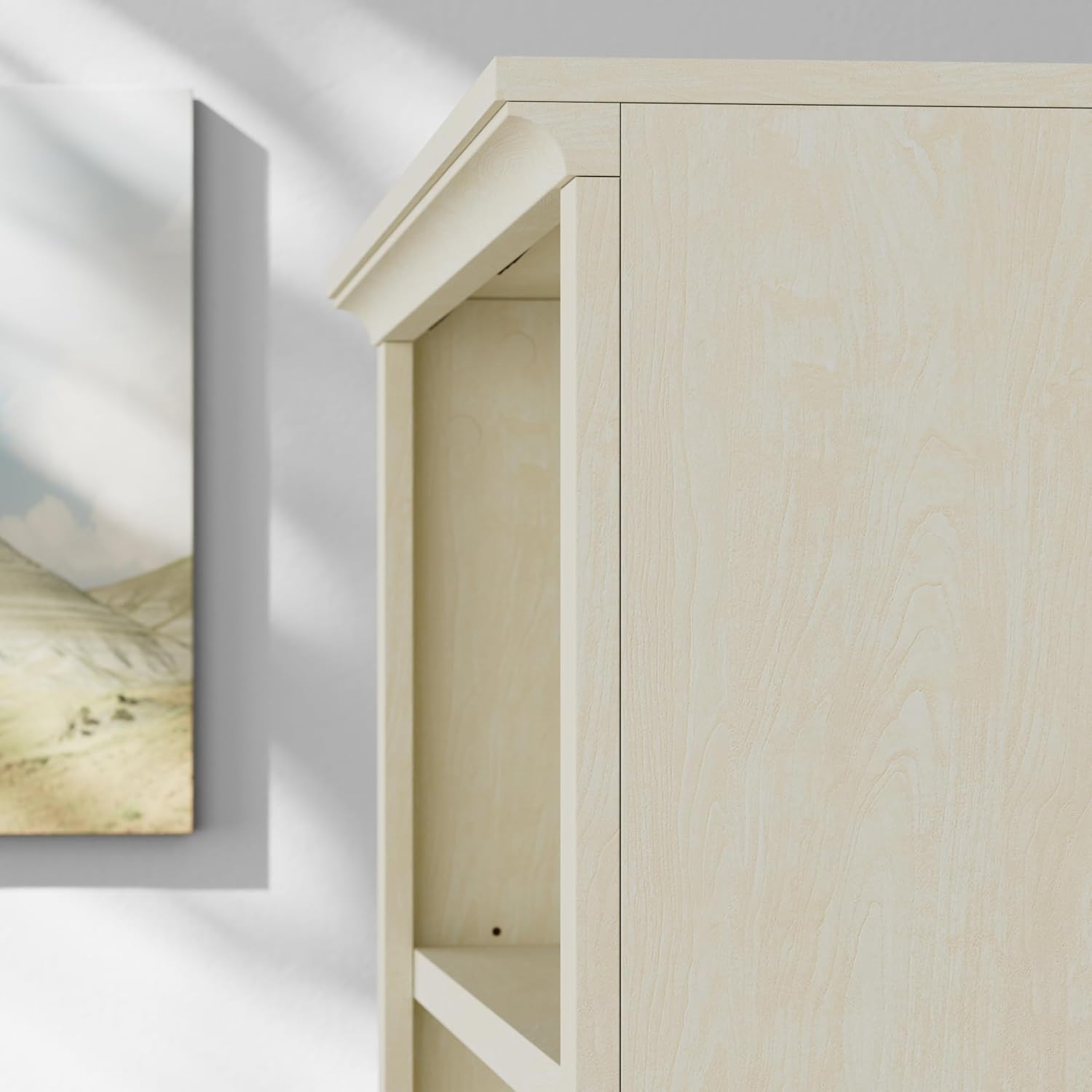5-Tier Multi-Depth Bookshelf with Door