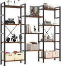 Rust Triple Column 4-Tier Bookshelf