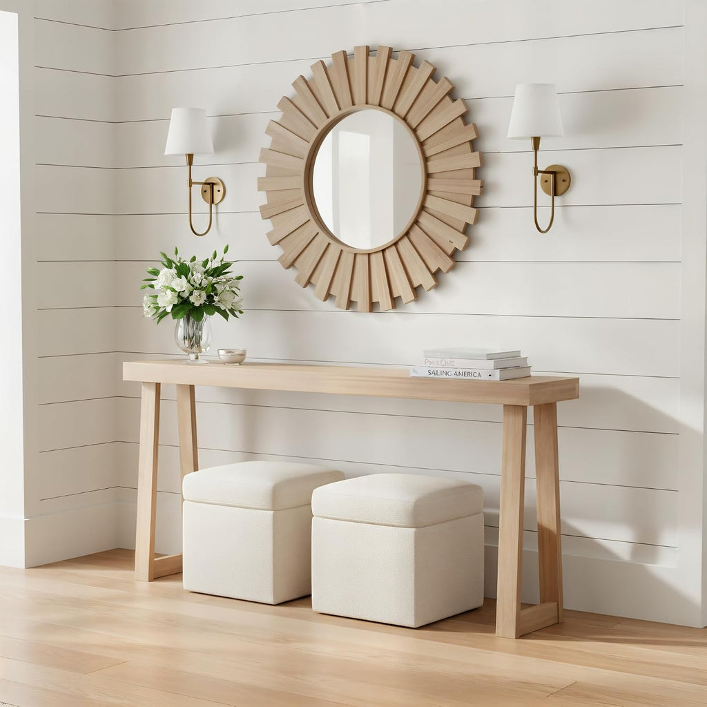 Blonde Solid Wood Console Table