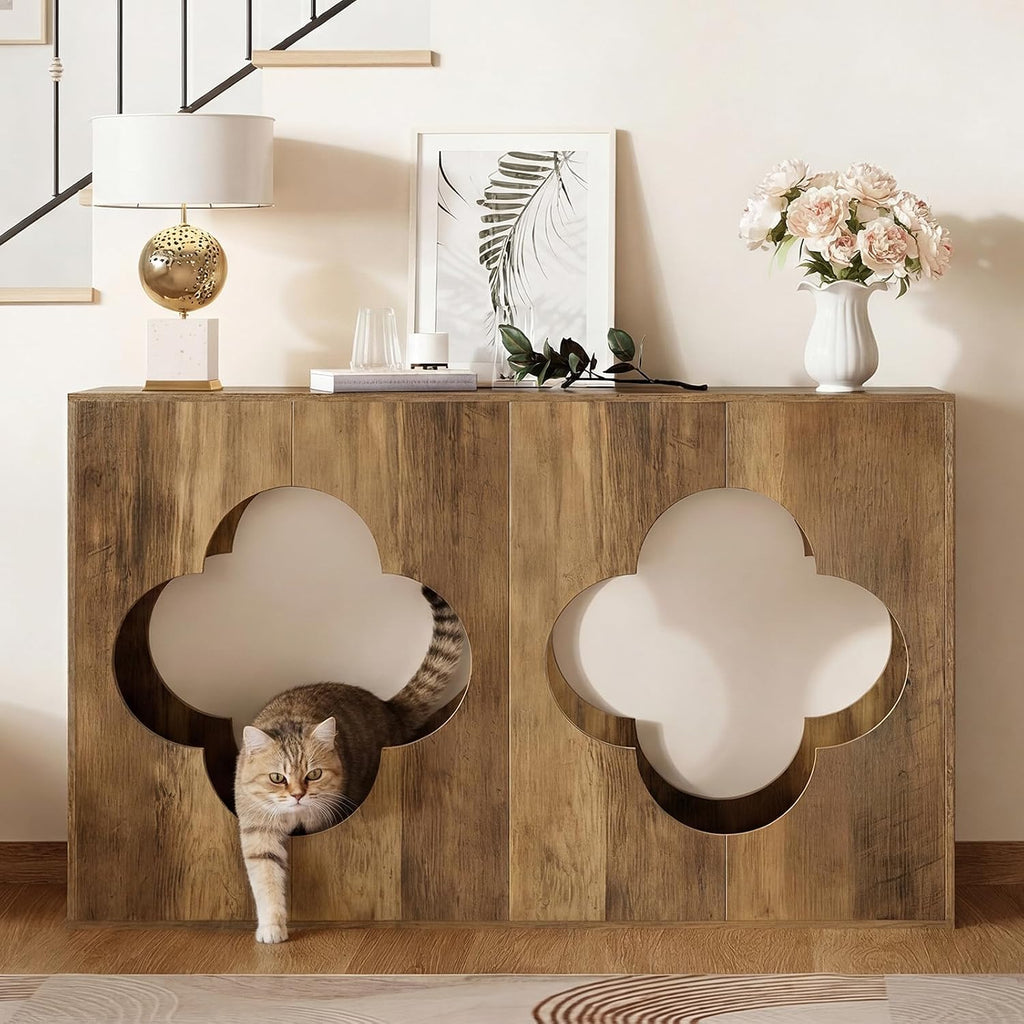 Retro Brown Farmhouse Console Table