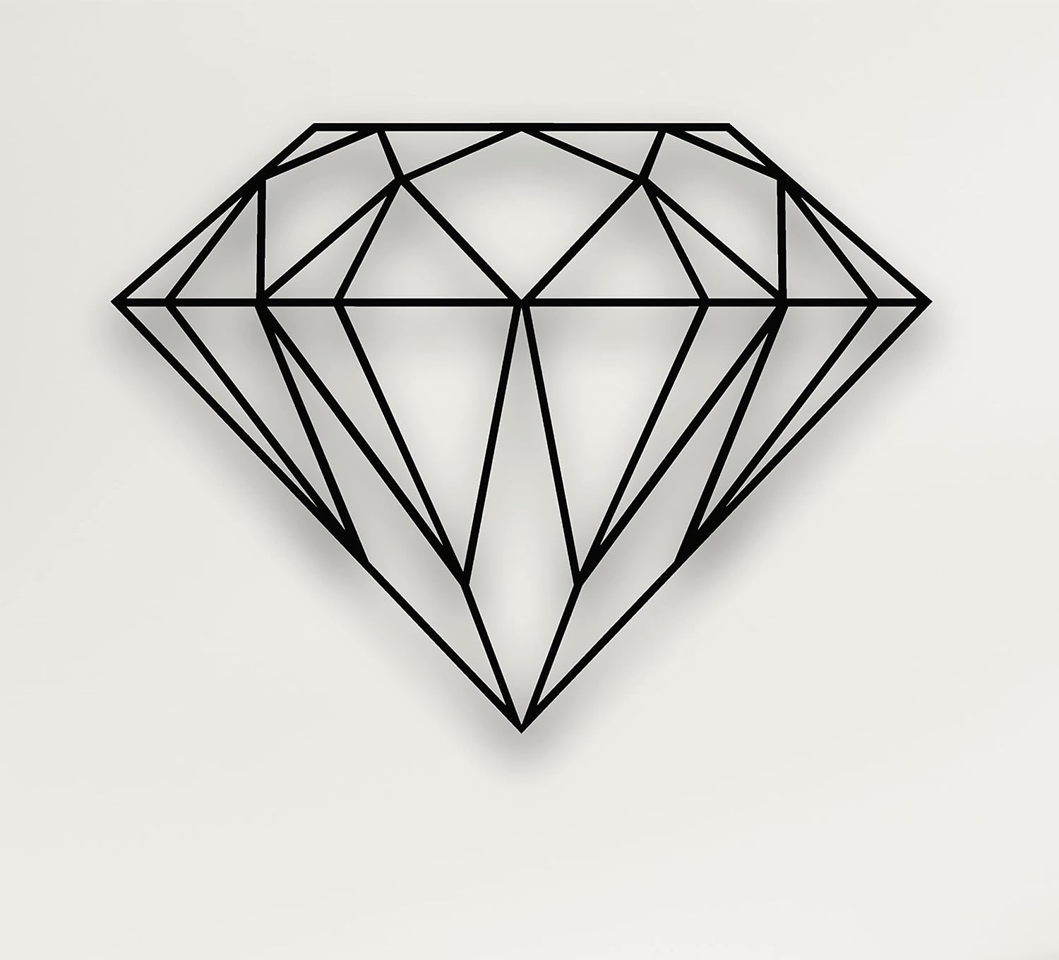 3D Geometric Diamond Metal Wall Art