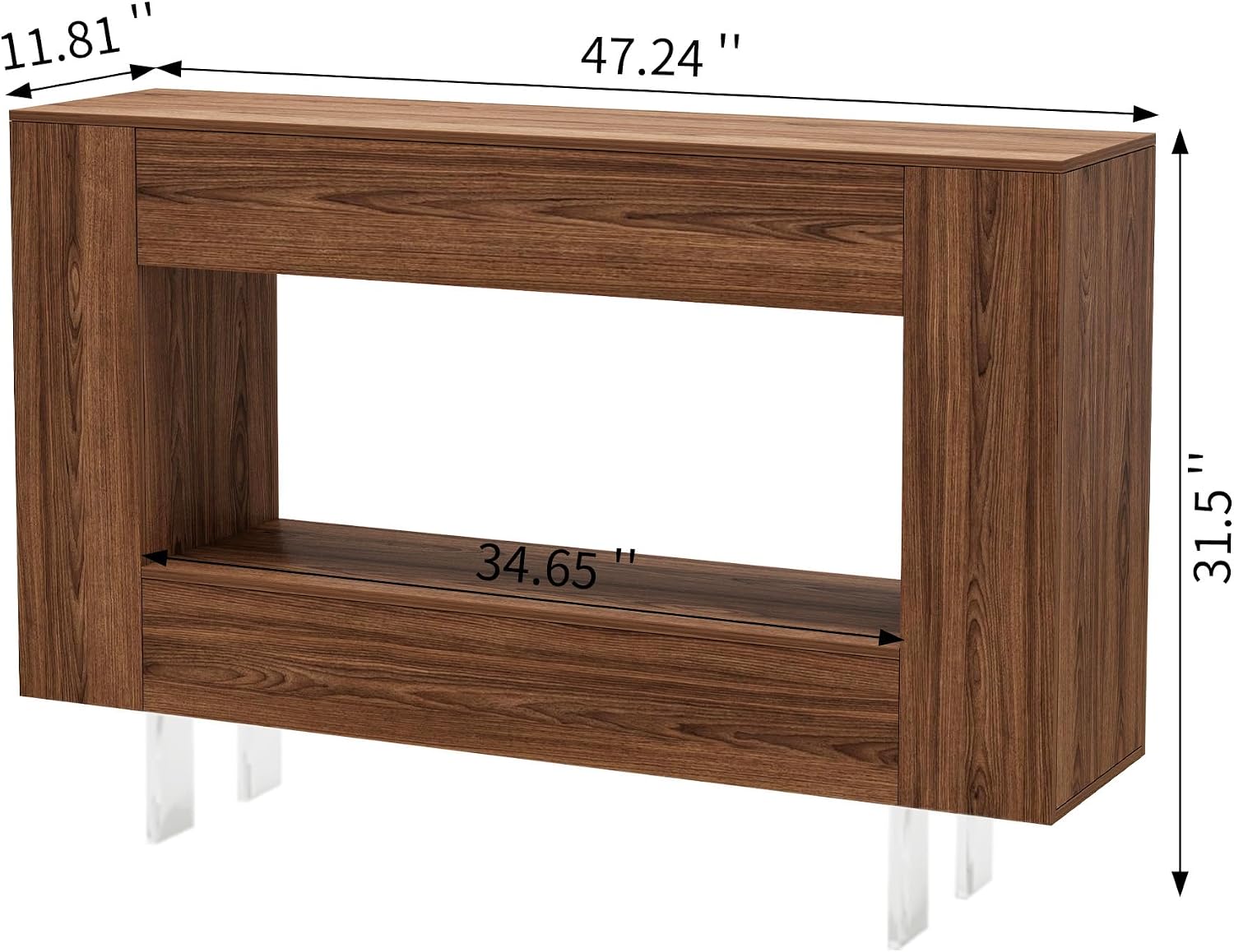 Brown Console Table with Hidden Storage