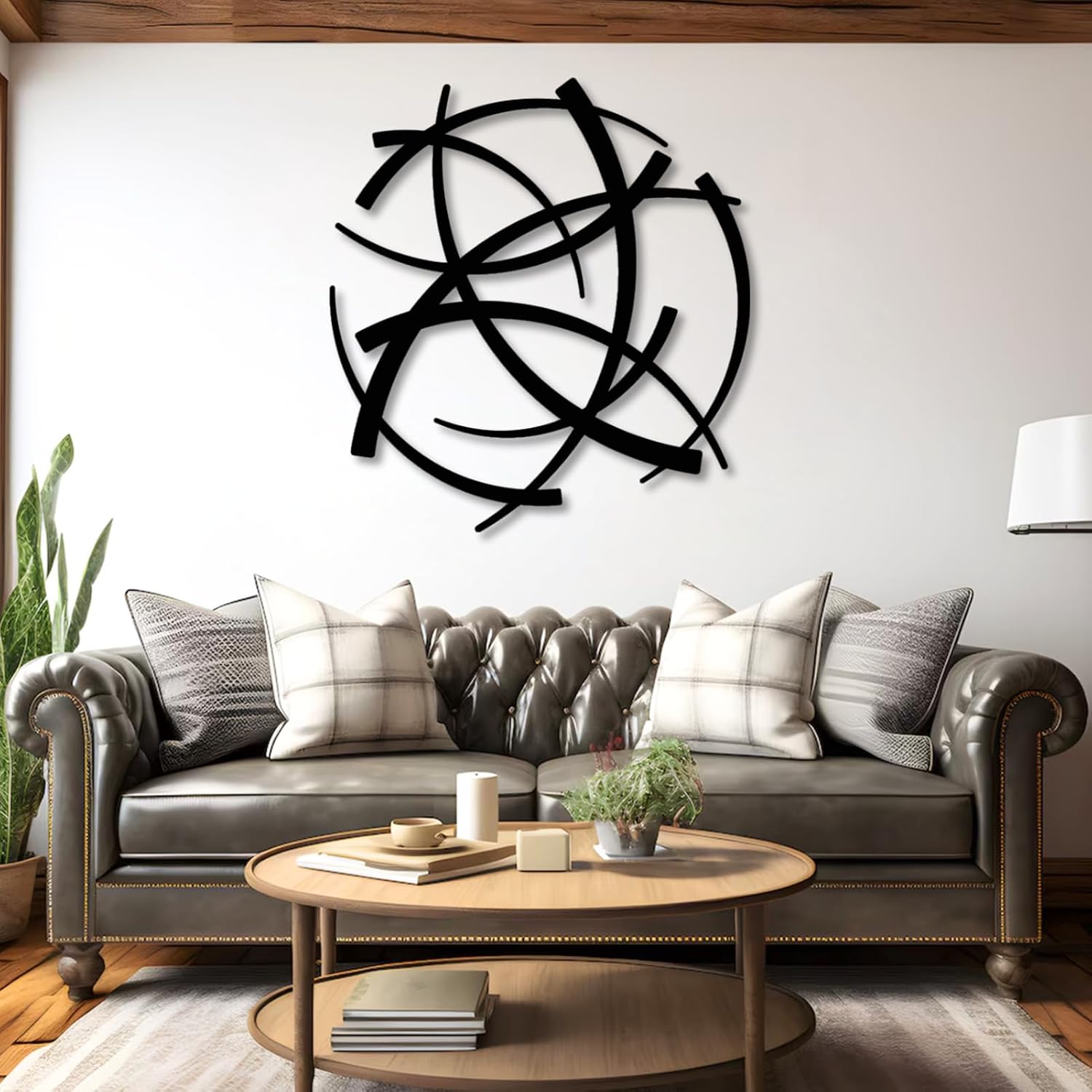 White Geometric Metal Wall Decor