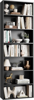 Black 7-Tier Tall Bookshelf