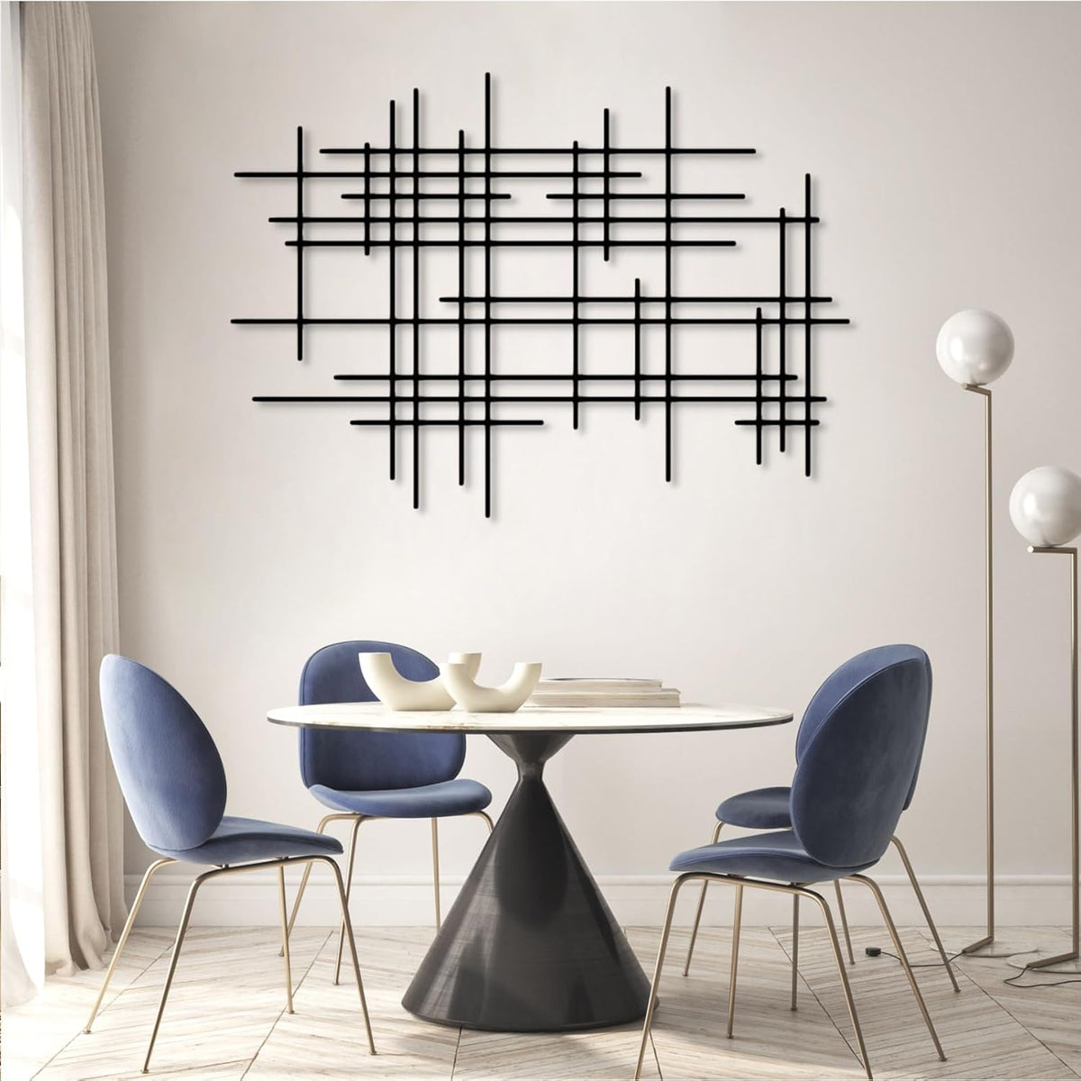 Silver Geometric Metal Wall Decor