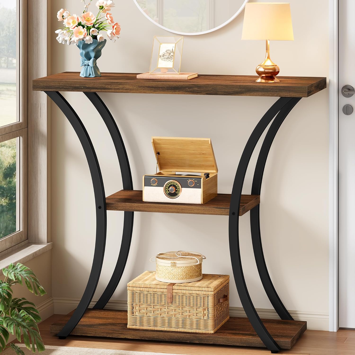 Hoctieon Rustic Brown Console Table