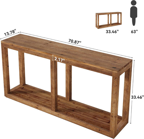 2-Tier Solid Wood Console Table