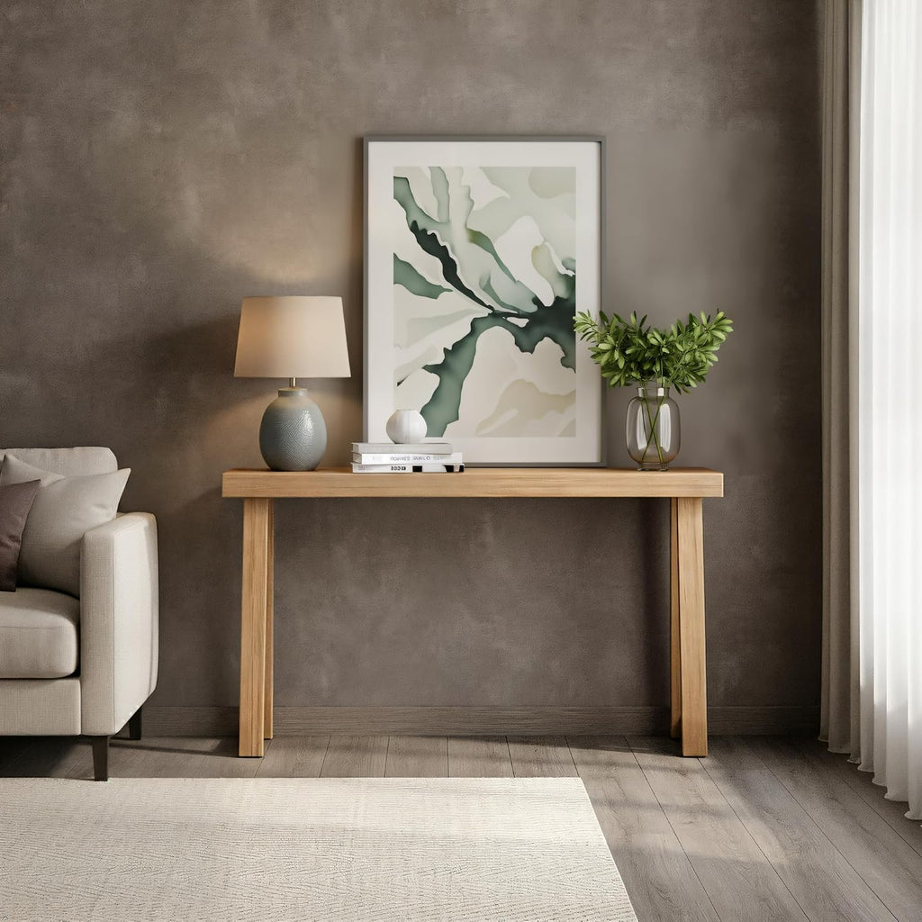 Blonde Solid Wood Console Table
