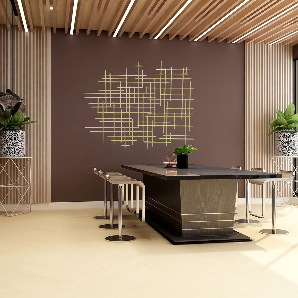 Champagne Geometric Metal Wall Art