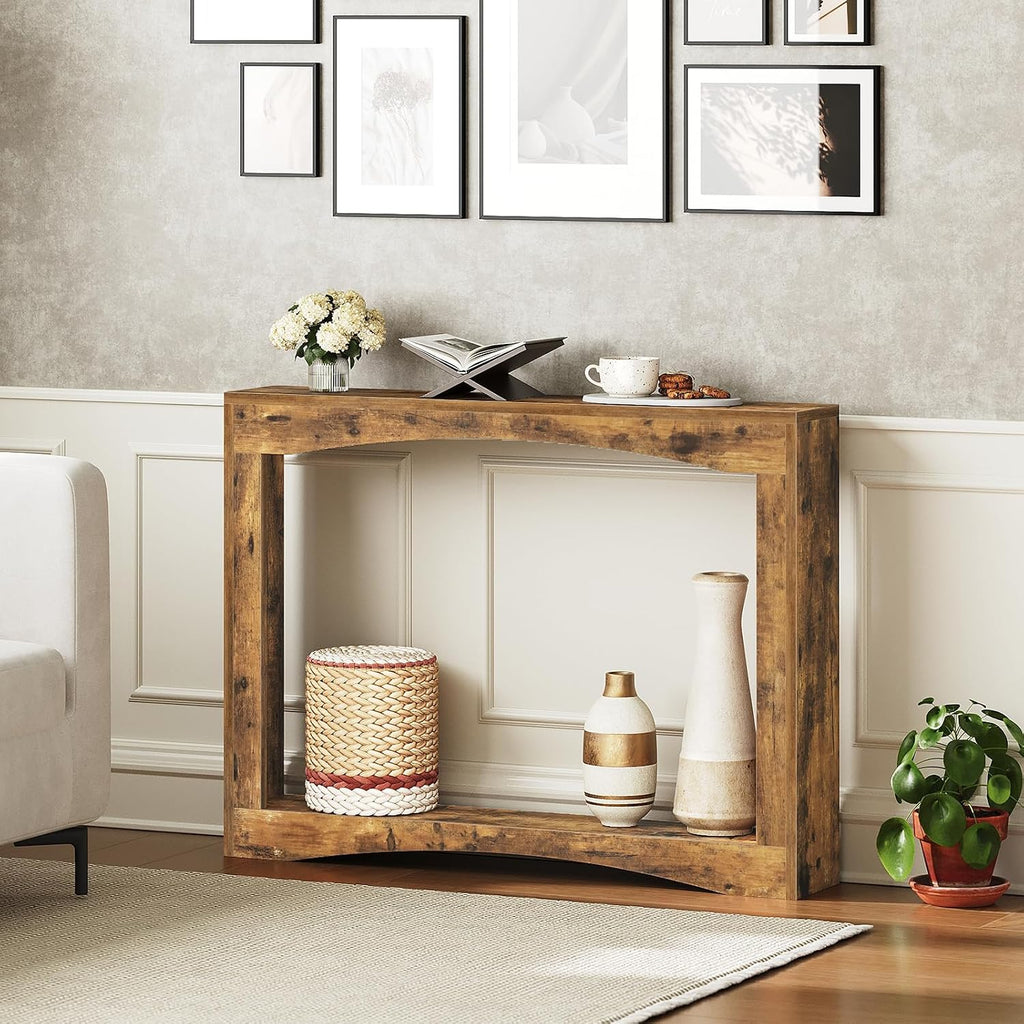 Rustic Brown Narrow Console Table