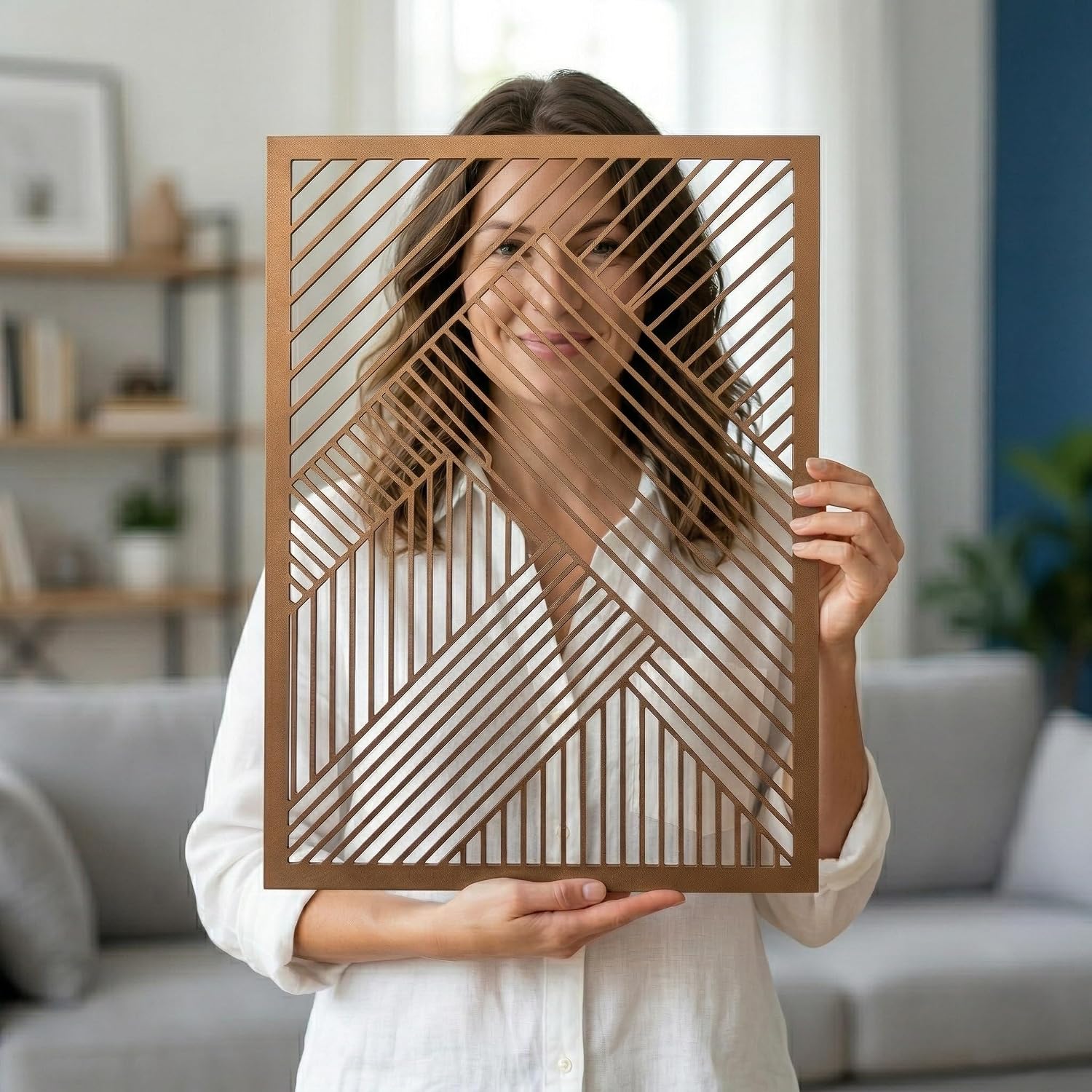 Bronze Geometric Metal Wall Art