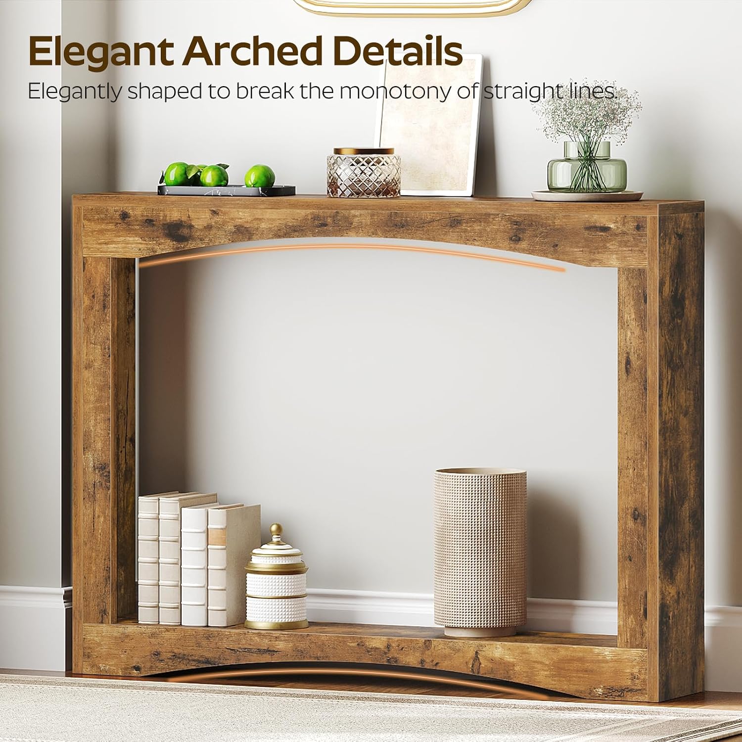 Rustic Brown Narrow Console Table