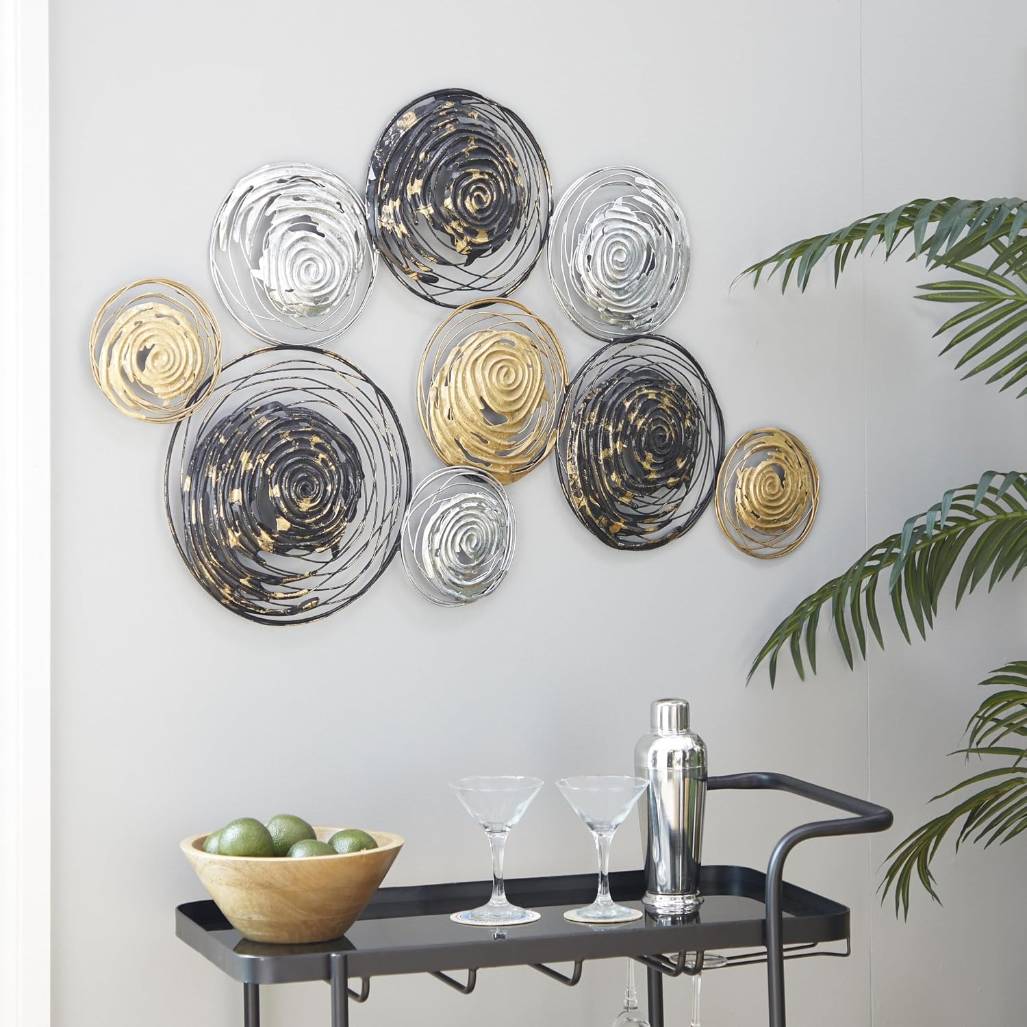79 Gold Textured Metal Wall Sculpture
