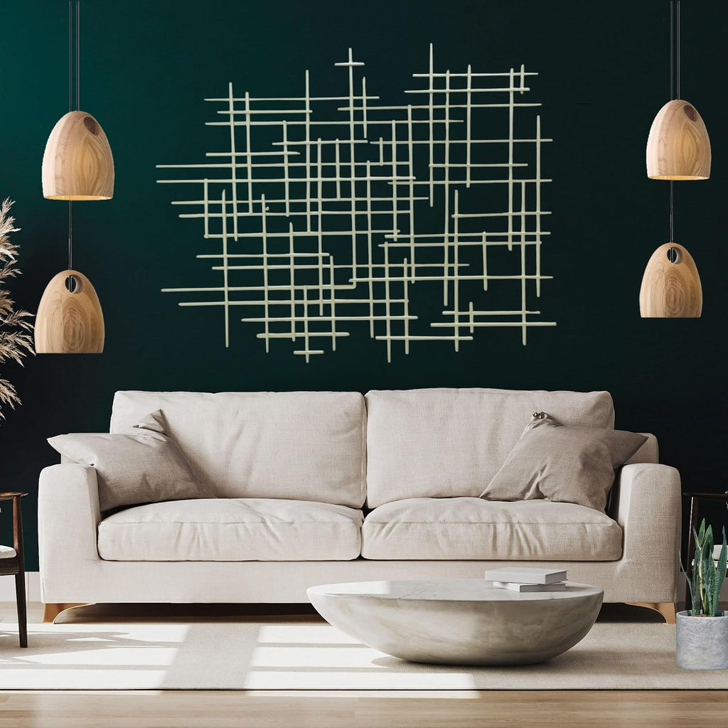 Champagne Geometric Metal Wall Art