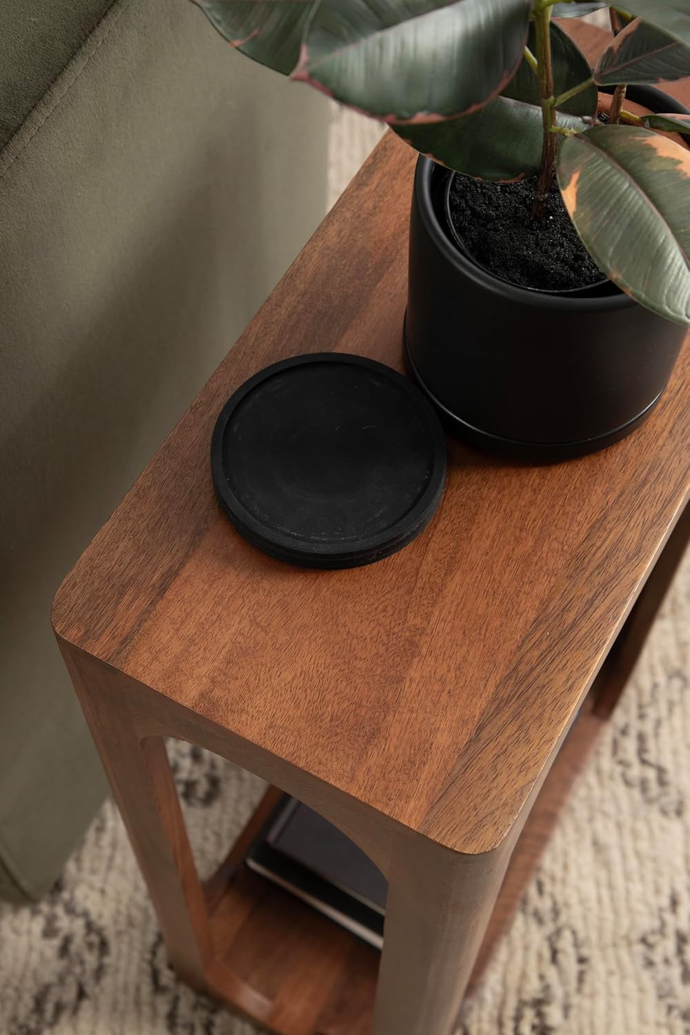 Dahl Walnut Slim Wooden Side Table