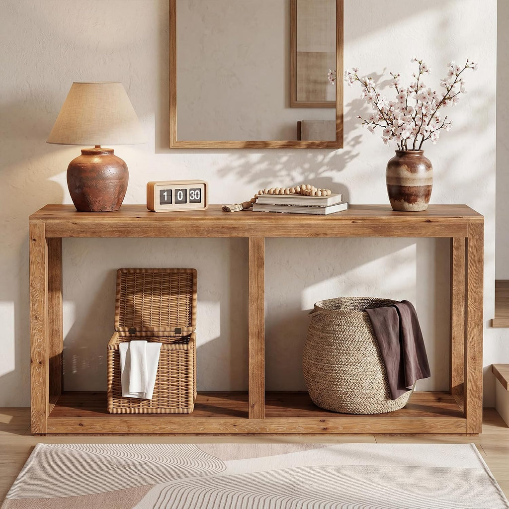 2-Tier Solid Wood Console Table